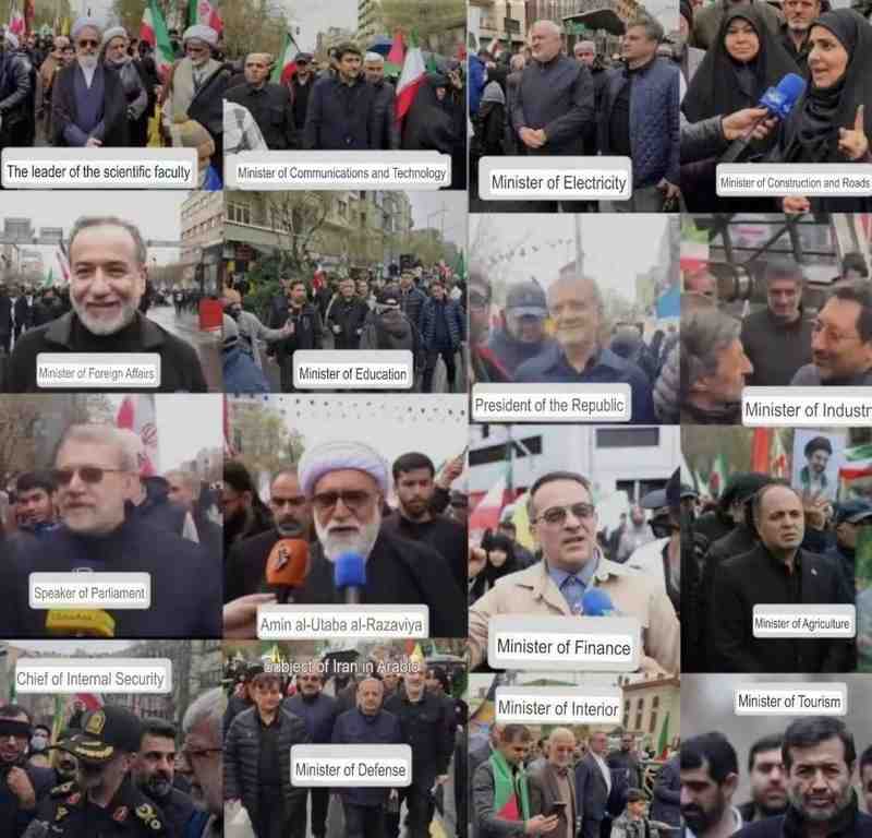  德黑兰街头风雨中前行，伊朗高层集体现身声援巴勒斯坦。 新闻